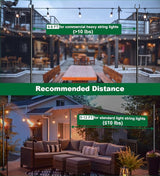 10ft String Light Poles for Hard Surfaces, Light Poles for Outdoor String Light, Perfect for Garden, Backyard, and | Lumora