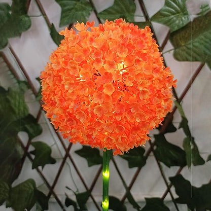 Solar Garden Lights, Solar Flower Lights, Solar Ball Light Outdoor Waterproof Garden Flower Spot Light Decorative for Courtyard (Orange)