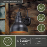 VAXCEL Delano 13 in. H 1-Light Oil Burnished Bronze and Light Gold Dusk to Dawn Sensor Farmhouse Outdoor Wall | Lumora
