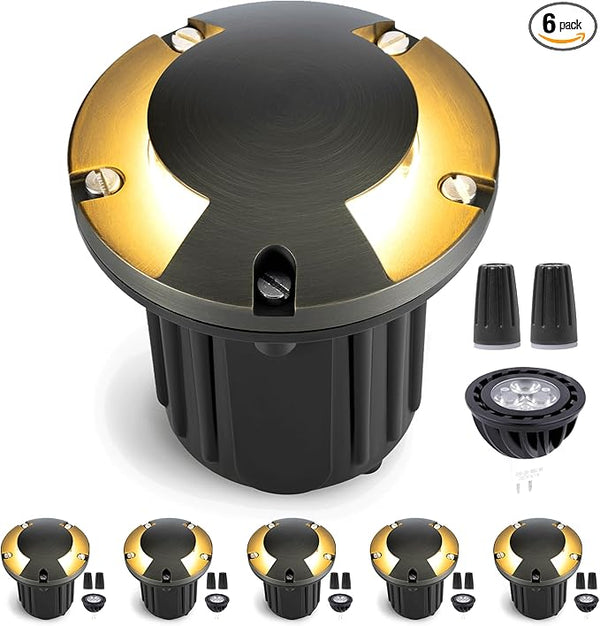 Gardenreet Outdoor Well Lights Low Voltage - Solid Brass All Weather Ip65 12V Inground Lighting, LED Fixture | Lumora