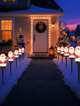 Set of 5 Classic Santa Claus Pathway Lights - 10.5ft UL-Listed Christmas Walkway Lights with - Outdoor String Light | Lumora