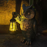 Garden Statues Outdoor, owl Figurines Decorated with Solar Lights, Unique Christmas Birthday Gifts for Moms | Lumora