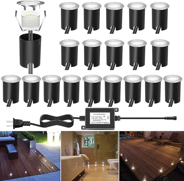 LED Recessed Deck Light Kits with Protecting Shell, LED Outdoor Landscape Lighting IP67 Waterproof,DC 12V Low | Lumora