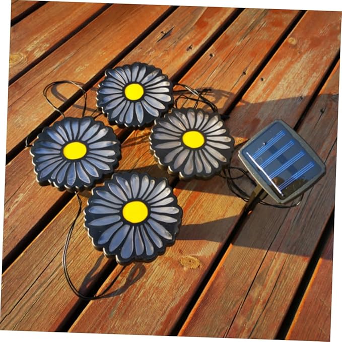 PRETYZOOM Eco-Friendly Led Solar Lawn Lamp Chrysanthemum Garden Decor No Tools Required for Pathway Patio