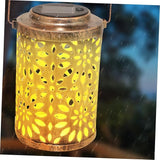 balacoo 1Pc Solar-Powered Hollowed Out Pattern Projection Lantern with Handle Outdoor Lamp for Garden and Patio | Lumora