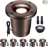 Gardenreet Brass Low Voltage Outdoor Well Lights - IP67 LED In-Ground Light, 12V All Weather Wired Landscape | Lumora