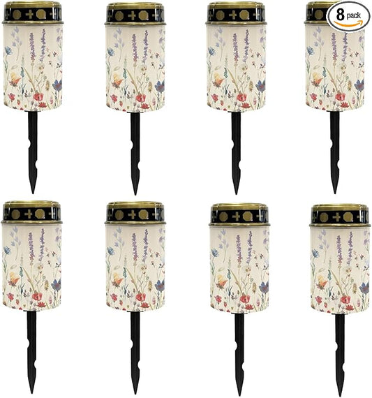 Floral Solar Pathway Lights Waterproof Solar Outdoor Lights,Solar Stake Lights Solar Lantern Solar Garden Lights Spotlights Fairy Lights,Wall Light Auto On/Off