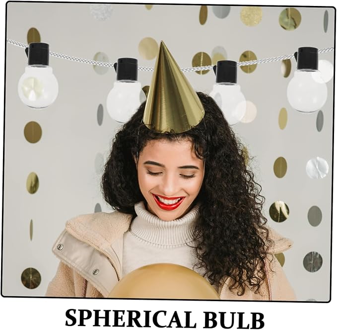 SUPVOX 20pcs LED Globe Bulb String Light Replacements Transparent Plastic Lamp Bulbs with Black Caps for Hanging String Lights DIY Accessories for Indoor Outdoor Festive Decoration