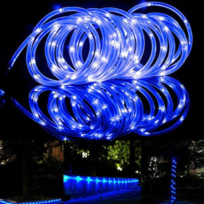 Solar Rope Lights, 23ft 50LED Waterproof Copper Tube Wire String Lights for Garden,Yard, Path, Fence, Stairs, Backyard, Patio Decorative (Blue)