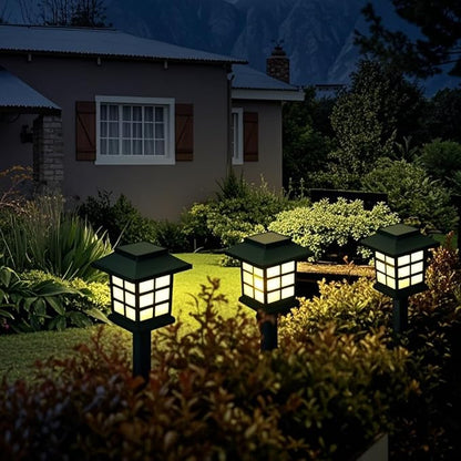Anern Solar Pathway Lights Outdoor, 4 Pack Waterproof LED Walkway Landscape Light - Provides 6-12 Hours Illumination for Garden, Yard, Patio, Driveway & Landscape Lighting (Warm White)