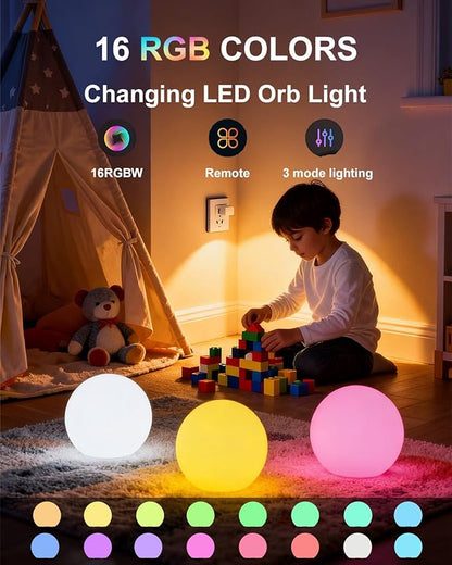 shumi Garden Ball Light-6inch LED Outdoor Table Lamp 16 RGB Colors and Dimmable Globe Light with Remote,Decor for Patio,Garden,Yard,Beach,Pathway