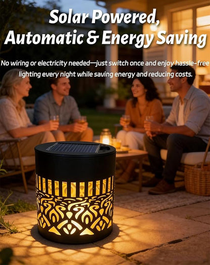 Decorative Solar Mandala Lights Outdoor, 3.34in Metal Solar Powered Outdoor Deck Step Wall Lights with Soft Warm Glow, Mandala Theme Fence Light for Garden Patio Backyard Decor(1Pcs)