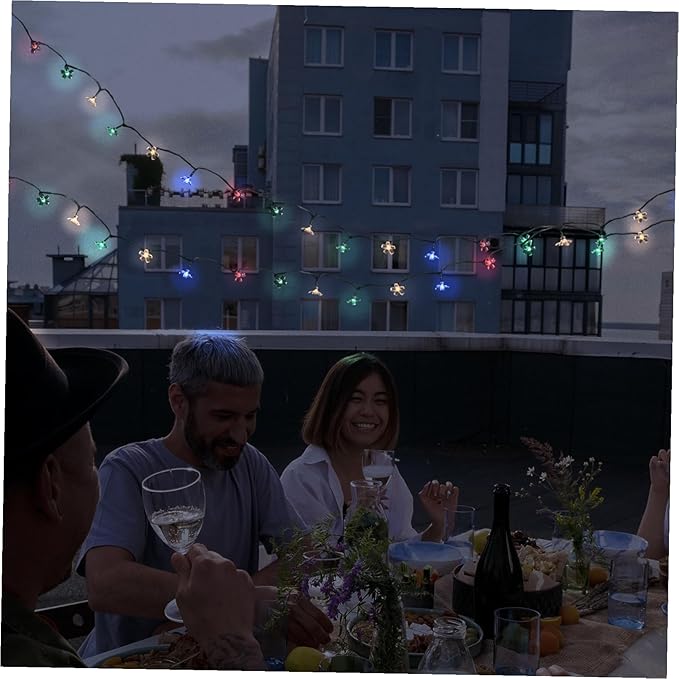 Solar Cherry Blossom String Lights LED Colorful Flower Shape Solar-Powered Outdoor Patio Lights with Modes for | Lumora