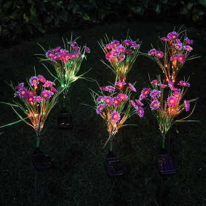Solar Lawn Light Flower Light 2 Pack 28LED Daisy Solar Garden Light,Outdoor Decoration Stake Lights,Waterproof Solar Landscape Light Statue lamp Garden Stakes Decorative,Lawn (Pink)