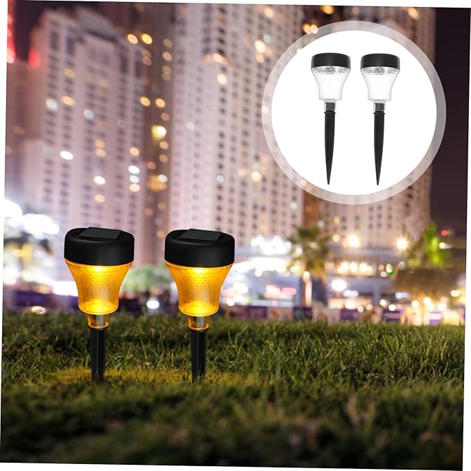 TEHAUX 2pcs Led Solar Garden Lights Solar Pathway Lights for Outdoor Garden Decor Lamps Warm Landscape for Yards