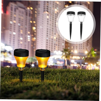 TEHAUX 2pcs Led Solar Garden Lights Solar Pathway Lights for Outdoor Garden Decor Lamps Warm Landscape for Yards
