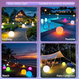12-inch Dimmable Solar Globe Light, RGB 16 Color Changing Large Glowing Orb Light w/Remote, Waterproof Outdoor | Lumora