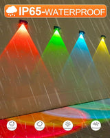 EGOBOO Solar Fence Lights Outdoor Waterproof 12 Pack, 7 Fixed Colors＆RGB Cycling Mode for Holiday Decor, Outside | Lumora