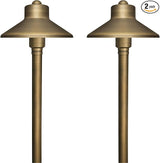 GKOLED Solid Brass Landscape Path Lights (5" Shade, 20" Tall), Low Voltage LED 3W 12-24V China Hat Path Lighting | Lumora