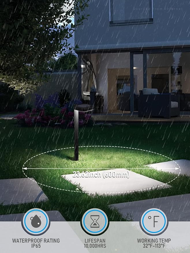 LEONLITE 12-Pack 2CCT Solar Landscape Pathway Lights Outdoor, 50/100% Dimmable, Auto Dusk to Dawn, Solar Powered Lights for Garden, Sidewalk, 2700K Soft White /4000K Cool White, IP65, 120lm, Black
