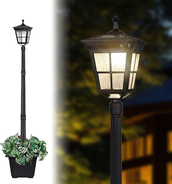 Kemeco Solar Post Light, ST4311AHP Dusk to Dawn Outdoor Bright Post Lamp with Planter for Lawn Yard Garden Patio | Lumora