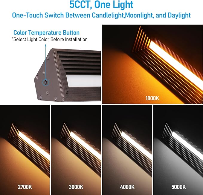 LEONLITE 8 Pack 5CCT Low Voltage Landscape Lights, 7W 12-24V LED Pathway Lights, Die-Casted Aluminum, IP65 for Outdoor Path Sidewalk Walkway, 1800K/2700K/3000K/4000K/5000K, ETL, Oil Rubbed Bronze