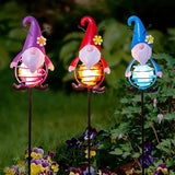 Gnome Solar Garden Lights, 22.4" H Waterproof Decorative Solar Stake Light, 3 Pcs Outdoor Statues Figurine Lights | Lumora