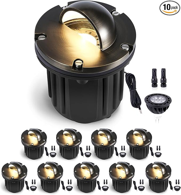 Gardenreet LED Well Lights Low Voltage - Brass In-Ground Weatherproof 12V Ip65 Lighting - Outdoor Path Light | Lumora