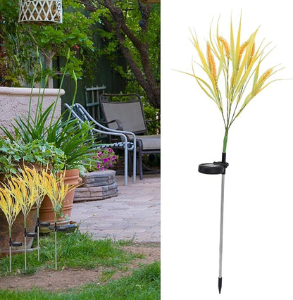 2 Pack Wheat Ear Solar Garden Stake Lights LED Outdoor Decorative for Patio Lawn Yard Pathway (Warm White)