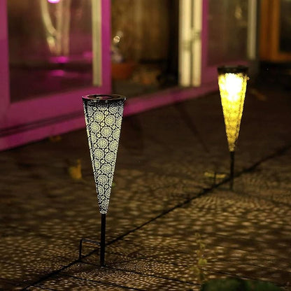 Mezone Solar Pathway Lights 2 Pack,Solar Powered LED Low Voltage Landscape Path Lights Garden Stake Lights Outdoor Dcorative Solar Lights In-Ground LED Light