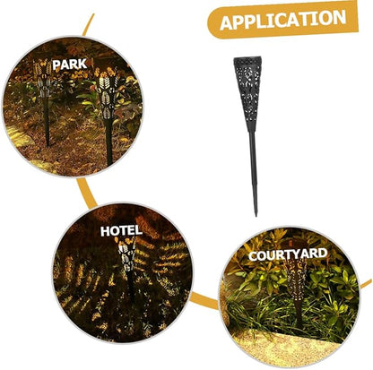 DOITOOL 4pcs Solar Pathway Lights Outdoor LED Landscape Projection Lawn Garden Yard Decorative Waterproof Warm White Solar Powered Patio Lights