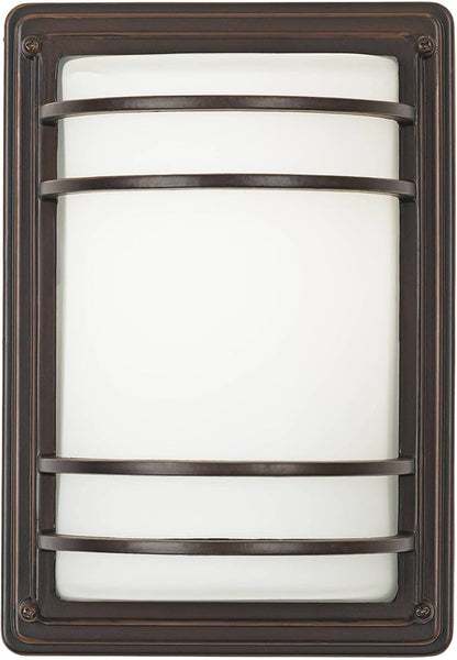 John Timberland Habitat Modern Outdoor Wall Light Fixture Rubbed Bronze 11" Opal Glass Shade for Exterior Barn Deck House Porch Yard Patio Outside Garage Front Door Garden Home Roof Lawn