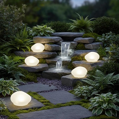 Lakeside Solar White Rock Light Outdoor Decor