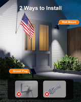 6 Pack Solar Power Spot Lights Outdoor Waterproof LED Dusk to Dawn Landscape Spotlight Lamp for Outside Yard, Tree | Lumora