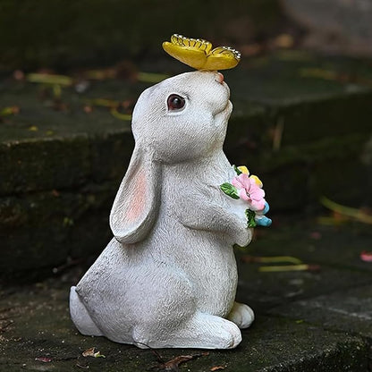 Solar Rabbit Decor for Easter Gifts with Waterproof Outdoor Bunny Lights Lawn Ornaments Bunny Statue Gifts for Garden for Yard Patio Home Decorations.