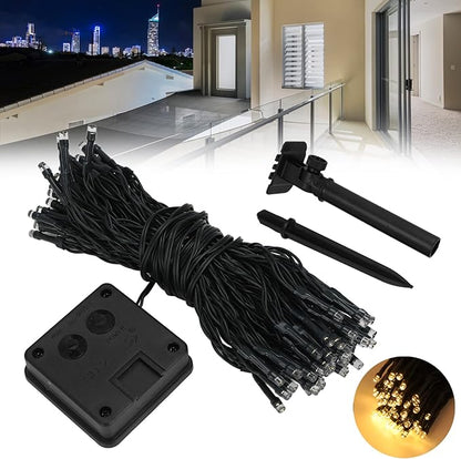 Alvinlite Outdoor Lights Christmas Tree LED Hanging Decoration String100 Light Chips Solar Power Ultra Length Ornaments for Patio, Garden Wedding Christmas Halloween Birthday Party