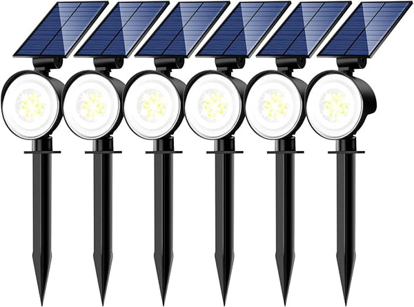nipify 6 Pack Solar Spot Lights Outdoor Waterproof with 3 Modes, Solar Spotlight Light for Outside Yard Landscape | Lumora