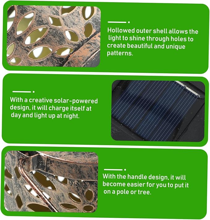 LIFKOME Solar Hollowed Pendant Light Solar Energy Lamp for Outdoor Decor Delicate - Garden Figurine Light | Lumora