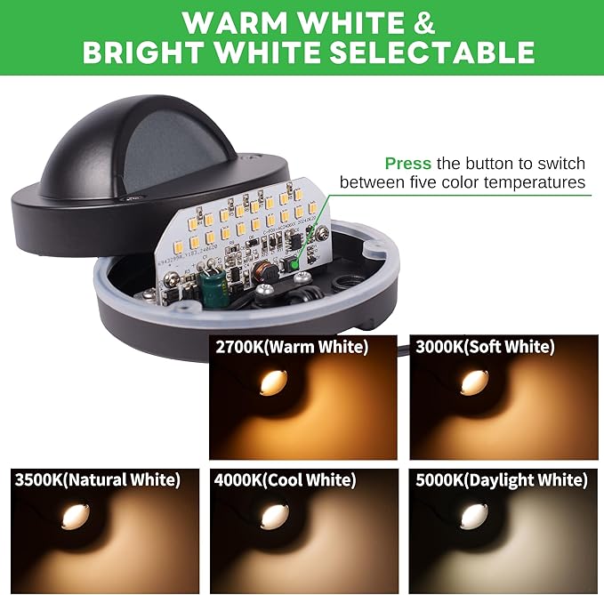 Low Voltage Landscape Deck Lights - 12V LED Outdoor Step Lights, Adjustable Warm White & Cool White, Waterproof | Lumora