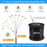 String Light Hanging Kit with 164FT Vinyl Coated Stainless Steel 304 Wire Rope Suspension Kit Included Enough | Lumora