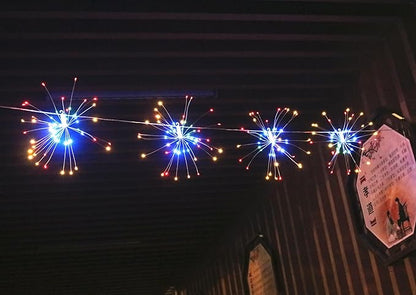 480 LED Firework Copper Wire Starburst Lights, 8 Modes with Remote Control, Dimming, Timer (Multicolor)