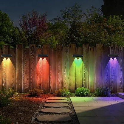 Solar Fence Lights Outdoor Waterproof LED, 13 Lighting Modes, Solar Outdoor Lights Dual Installation IP65 Energy Saving Solar Garden Lights, For Backyard Railings Steps Patio Walls Home Decoration