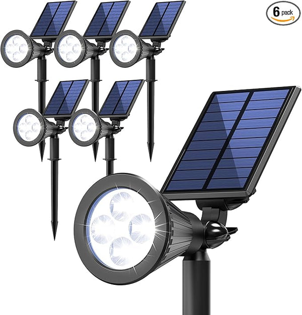 Solar Lights Outdoor Waterproof IP65,6500K Super Bright LED,2 Lighting Modes, Solar Powered Yard Garden Solar Spot | Lumora