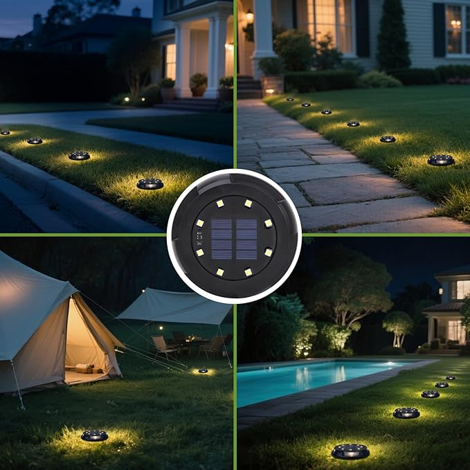 Solar Underground Outdoor Lights IP65 Waterproof, Rechargeable 500mAh NI-MH Battery LED Landscape Lighting, 0.2W | Lumora