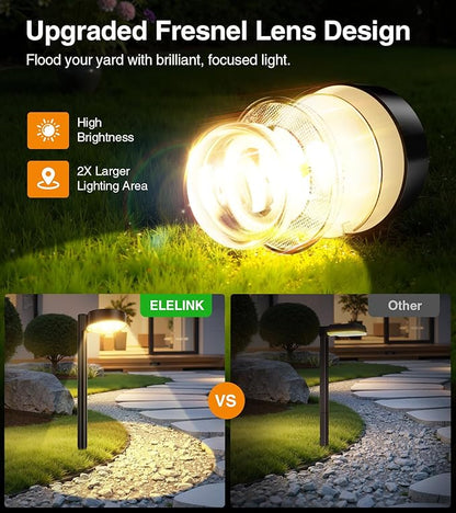 Solar Pathway Lights Outdoor, 4 Pack Waterproof Path Light with Bigger LED Spot Lens，Bright Up to 15 Hrs Pathway Light for Walkway Driveway Yard Garden Patio