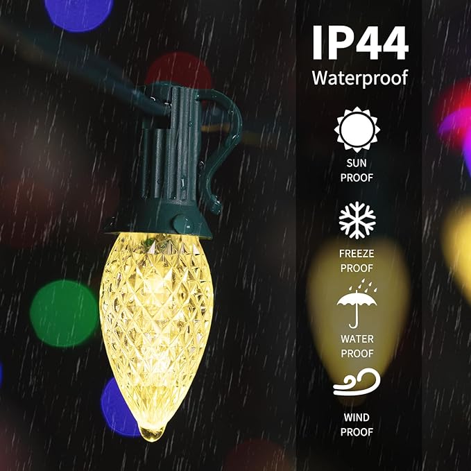 Brightown Commercial 250 FT C9 Christmas Light Sockets Set Spool, C9 Christmas - Outdoor Security Flood Light | Lumora