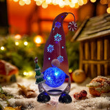 HONGLAND Christmas Decorations Outdoor Solar Gnome Yard, Color Changing LED Lights with Snowflake Hollowed-Out Hat | Lumora