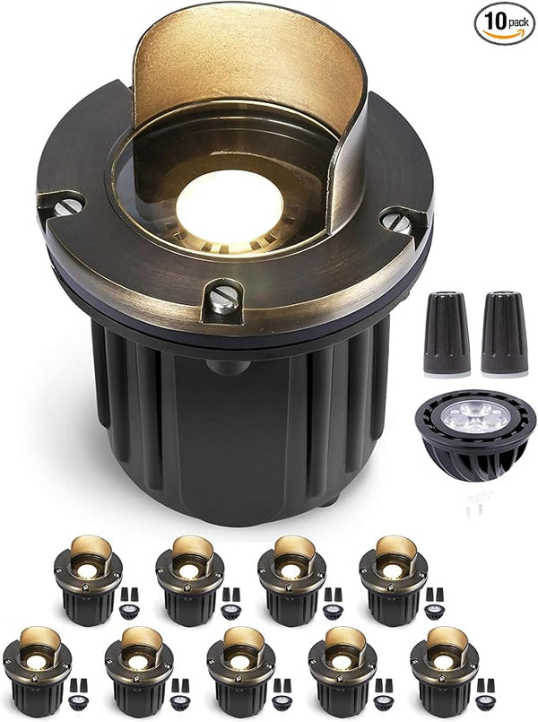 Gardenreet LED Well Lights Low Voltage - Brass In-Ground Ip65 Weatherproof 12V Lighting - Outdoor Path Light | Lumora