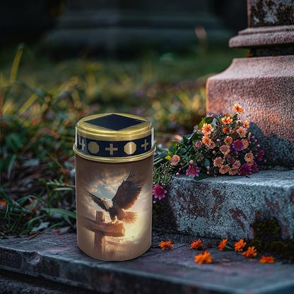 Eagle Solar Lights Outdoor Landscape Lighting Cross for Cemetery Garden Path Park Yard Path Lights Home Decoration