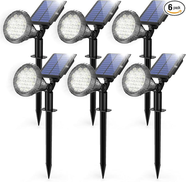 Solar Spot Lights Outdoor, 21 LEDs Brightness Solar Outdoor Lights IP67 Waterproof, 2-in-1 Adjustable Outdoor | Lumora